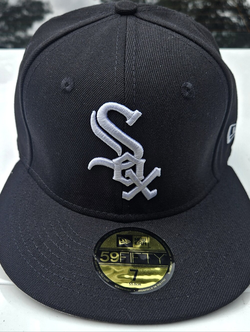 New Era 59FIFTY Classic Chicago White Sox Fitted Hat Size 7 Black